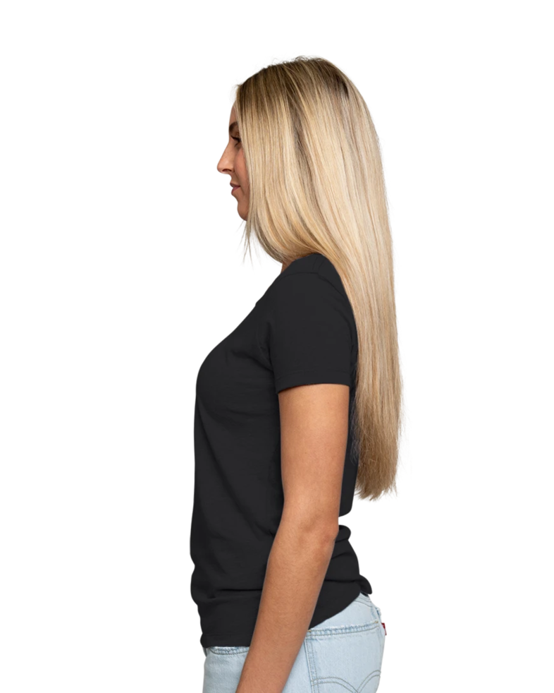 Image of a model wearing a Next Level 1510 Ladies Ideal Crew T-Shirt