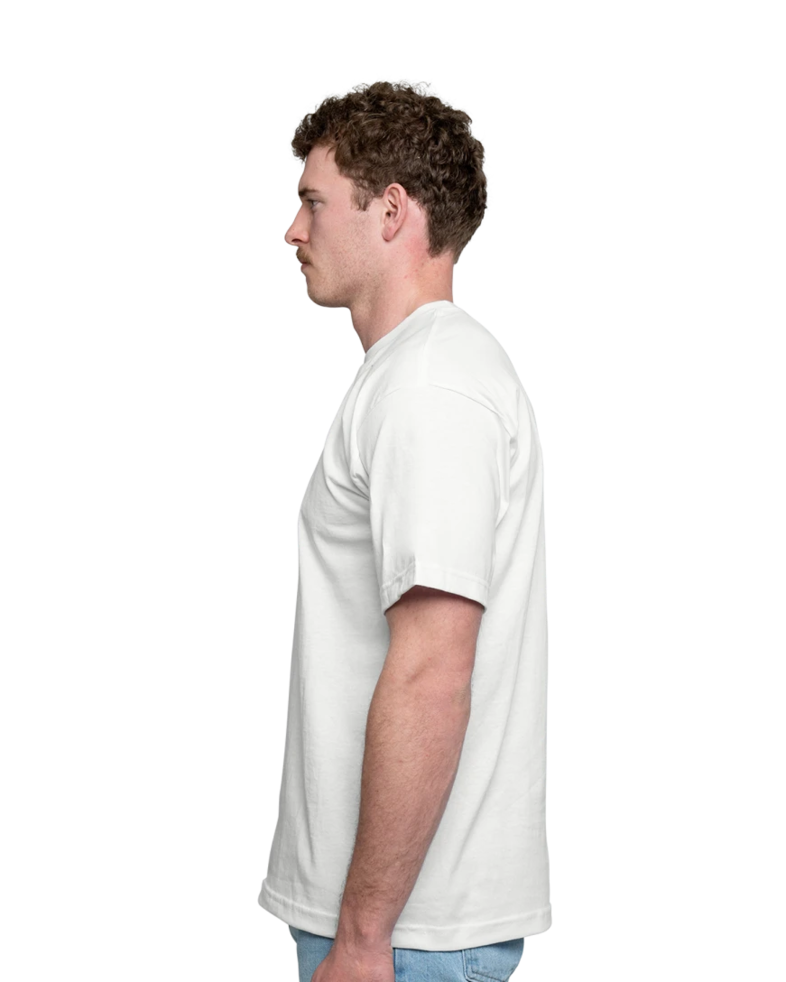 Image of a model wearing a 5040 Bayside USA-Made 100% Cotton T-Shirt