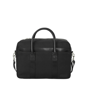 Model wearing a BB18830 Brooks Brothers® Wells Briefcase