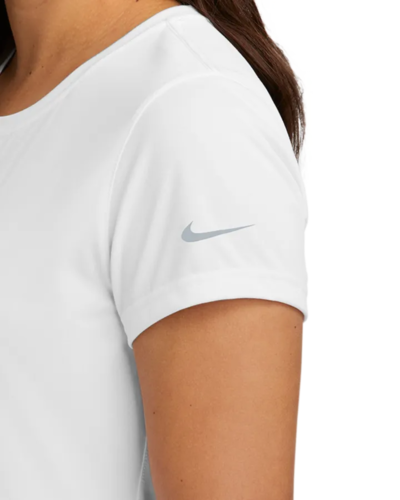 Closeup of a NKDX8734 Nike Women's Swoosh Sleeve rLegend Tee
