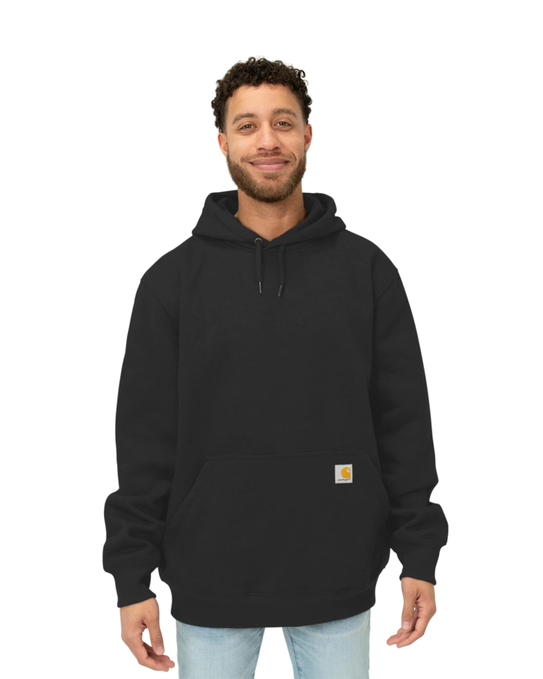 Image of a model wearing a CT100615 Carhartt Rain Defender Paxton Heavyweight Hooded Sweatshirt
