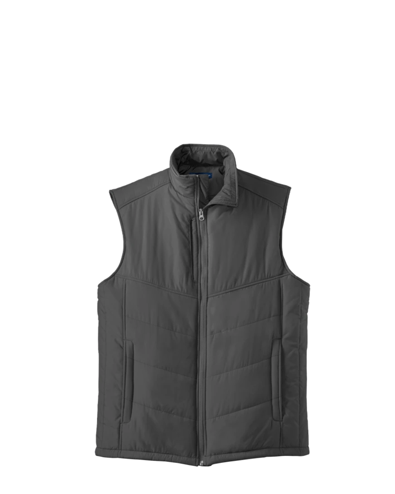 Image of a model wearing a J709 Port Authority Puffy Vest