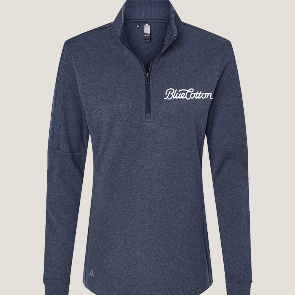 Image of A555 Adidas Women's 3-Stripes Quarter-Zip Sweater