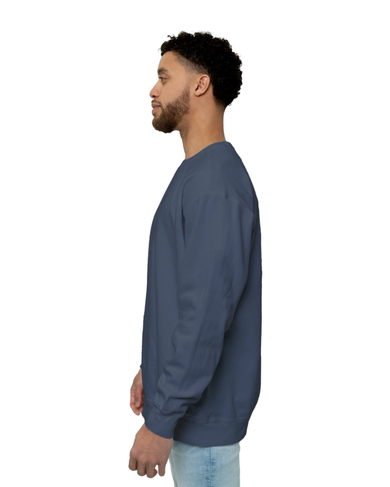 Image of a model wearing a CC1566 Comfort Colors Crewneck Sweatshirt