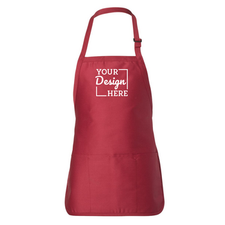 Aprons:  Q4250 Q-Tees Full-Length Apron with Pouch Pocket