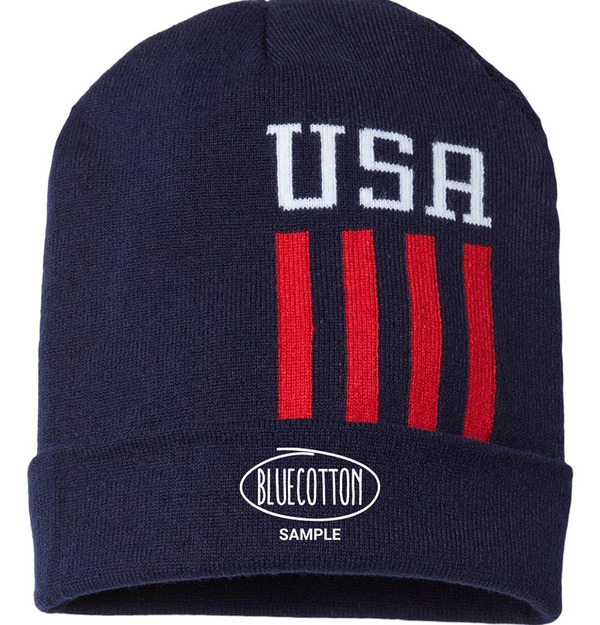 RK12 CAP AMERICA USA-Made Patriotic Cuffed Beanie