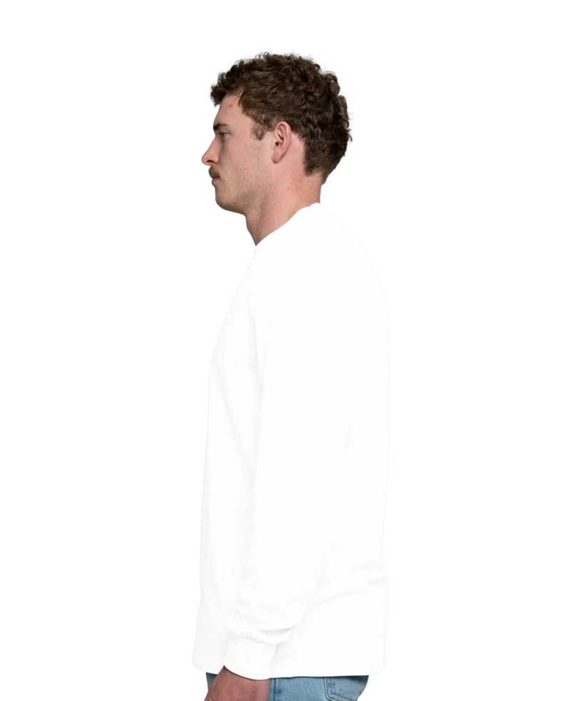 Image of a model wearing a PC54LS Port & Company Long Sleeve Core Cotton Tee