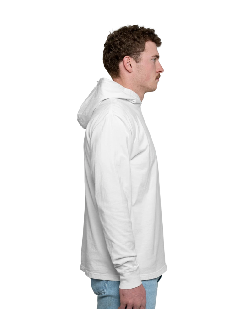 Image of a model wearing a GDH150 ComfortWash by Hanes Garment-Dyed Pocket T-Shirt