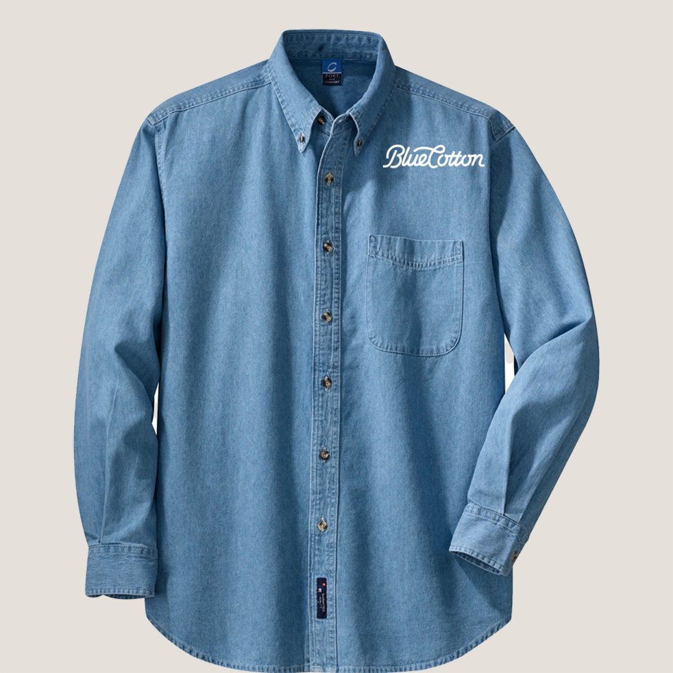 Image of SP10 Port & Company Long Sleeve Value Denim