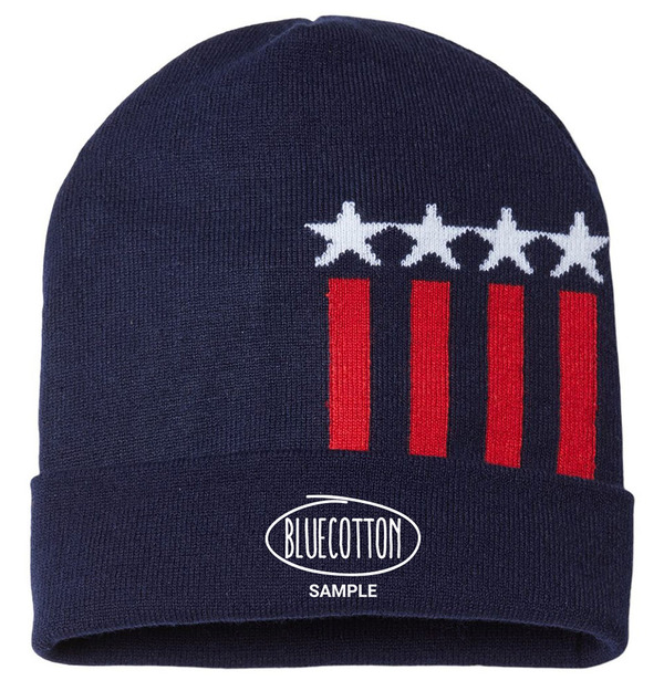 RK12 CAP AMERICA USA-Made Patriotic Cuffed Beanie