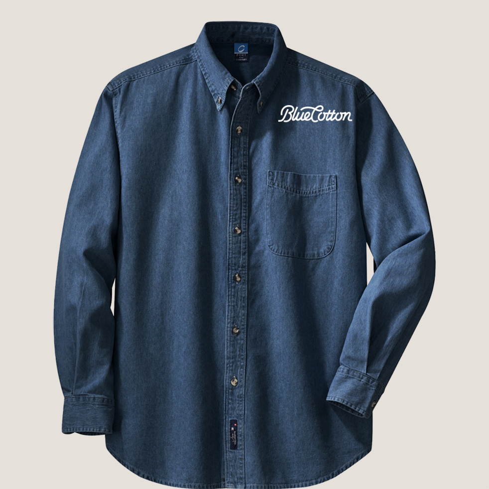 Image of SP10 Port & Company Long Sleeve Value Denim