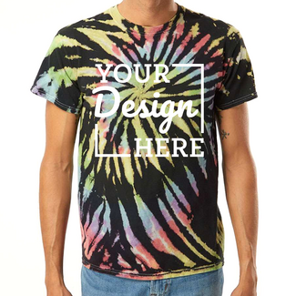 Short Sleeve T-Shirts:  200MS Tie-Dyed Multi-Color Spiral Tee