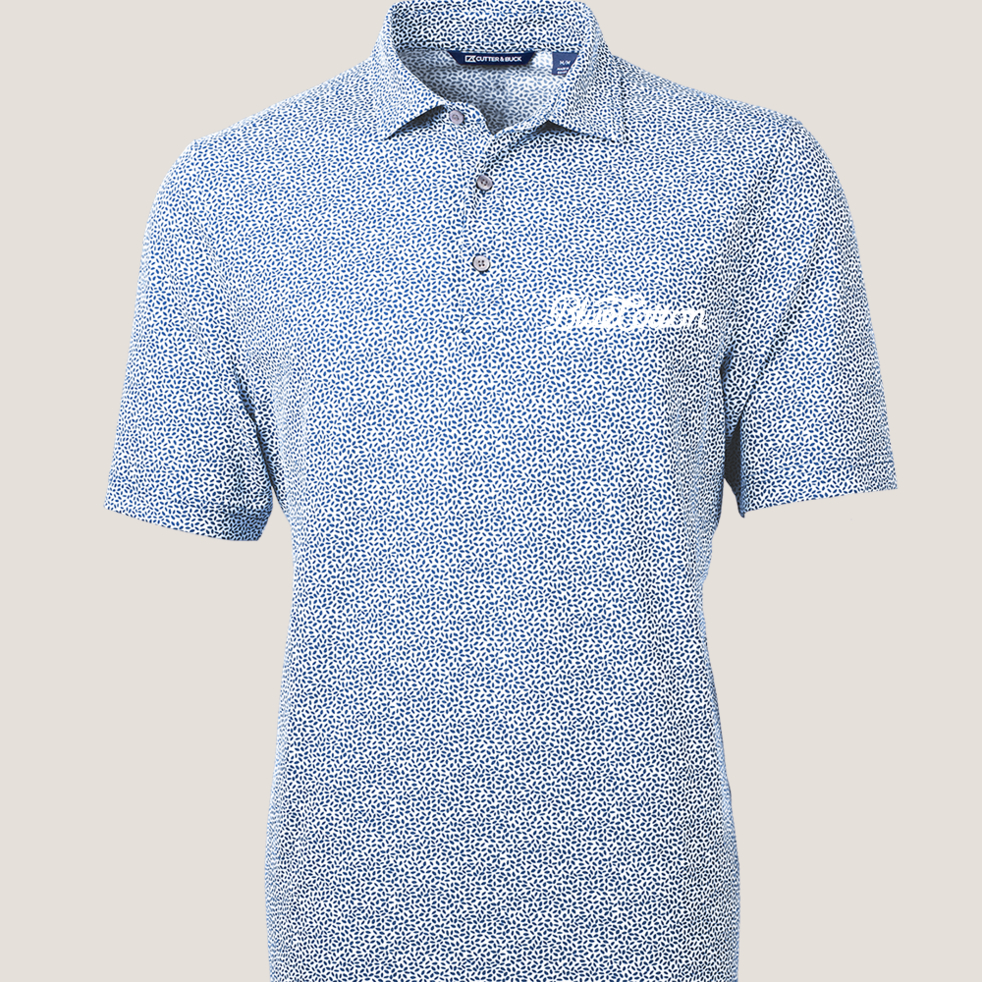 Image of MCK01161 Cutter & Buck Eco Pique Botanical Print Recycled Mens Polo