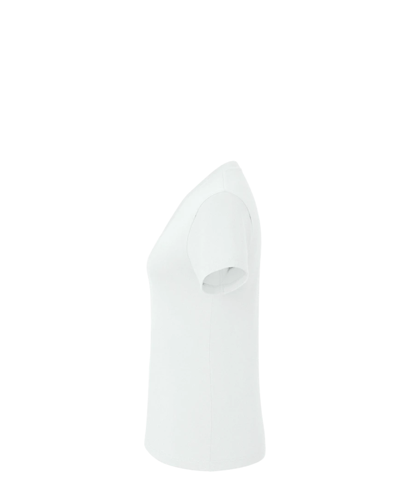 Image of a model wearing a LST353 Sport-Tek Ladies Vneck short sleeve PosiCharge Competitor