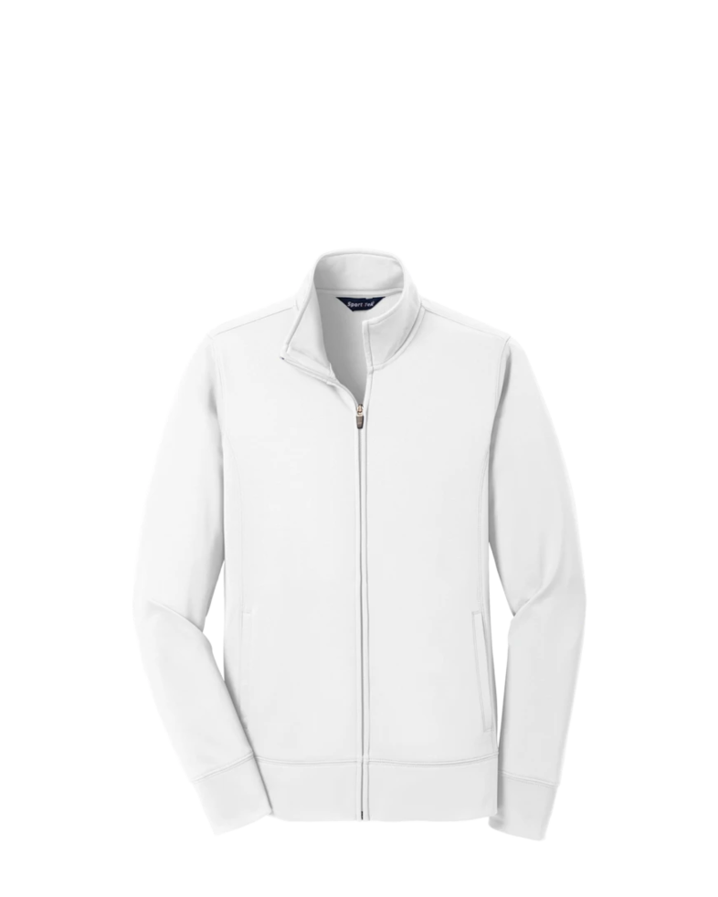 Image of a model wearing a LST241 Sport-Tek Ladies Sport-Wick Fleece Full-Zip Jacket