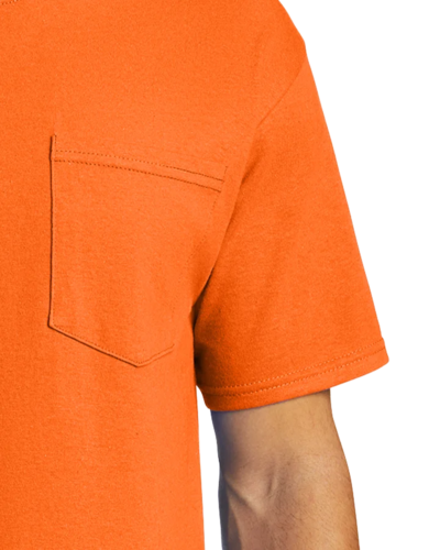 Closeup of a PC61P Port & Company Essential Tee with Pocket