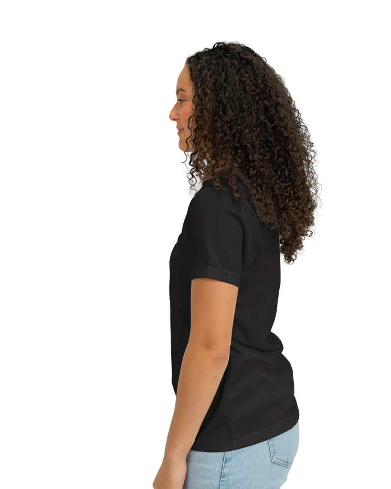 Image of a model wearing a LST640 Sport-Tek Ladies PosiCharge RacerMesh Polo