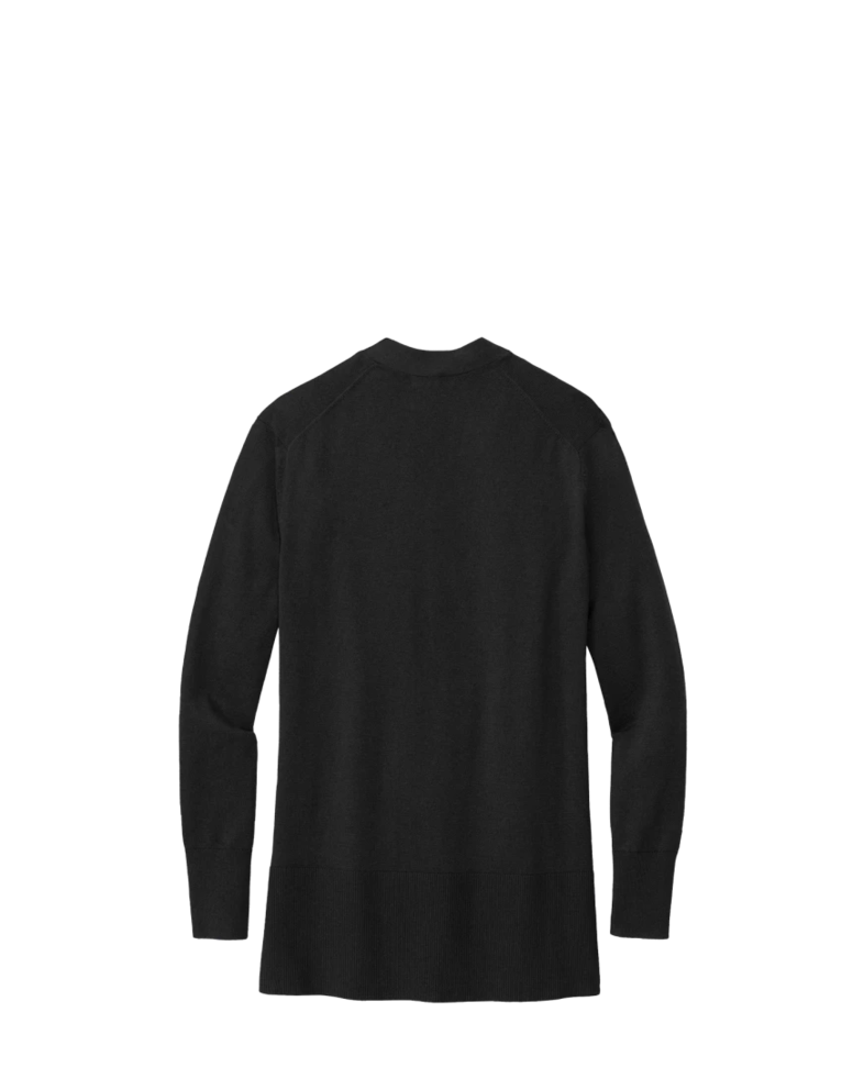 Image of a model wearing a BB18403 Brooks Brothers® Women’s Cotton Stretch Long Cardigan Sweater