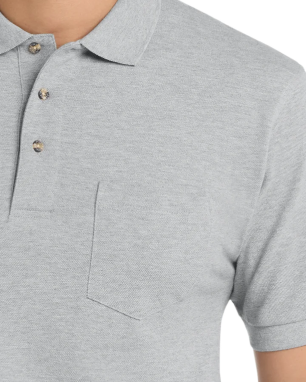 Closeup of a K420P Port Authority Pique Knit Sport Shirt with Pocket