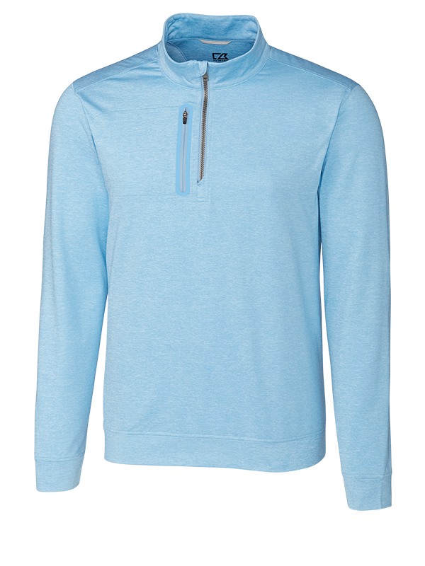 MCK09404 Cutter & Buck Stealth Heathered Quarter Zip Mens Pullover
