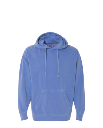 Model wearing a CC1567 Comfort Colors Hooded Pullover Sweatshirt