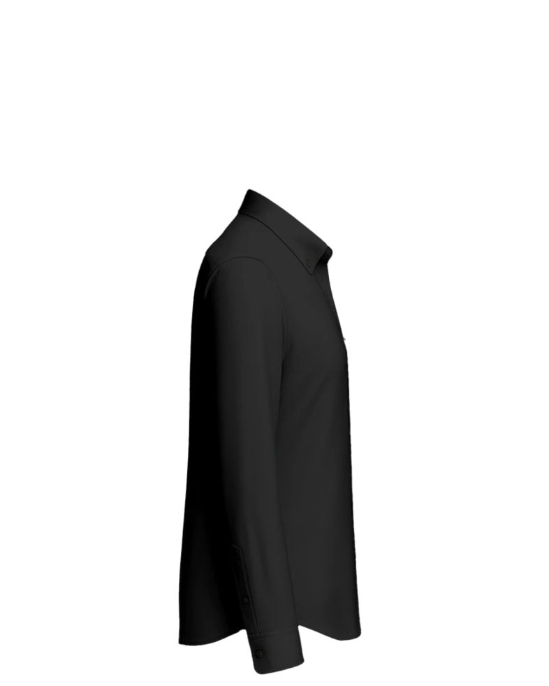 Image of a model wearing a BB18007 Brooks Brothers® Women’s Full-Button Satin Blouse