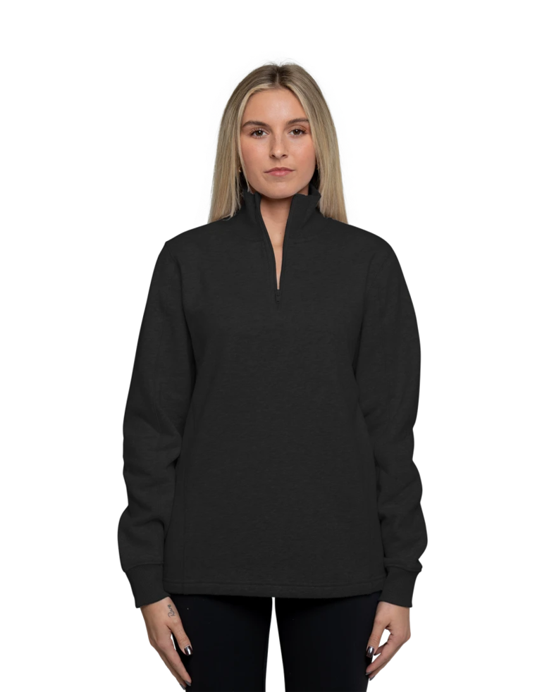 Image of a model wearing a LST253 Sport-Tek Ladies 1/4-Zip Sweatshirt