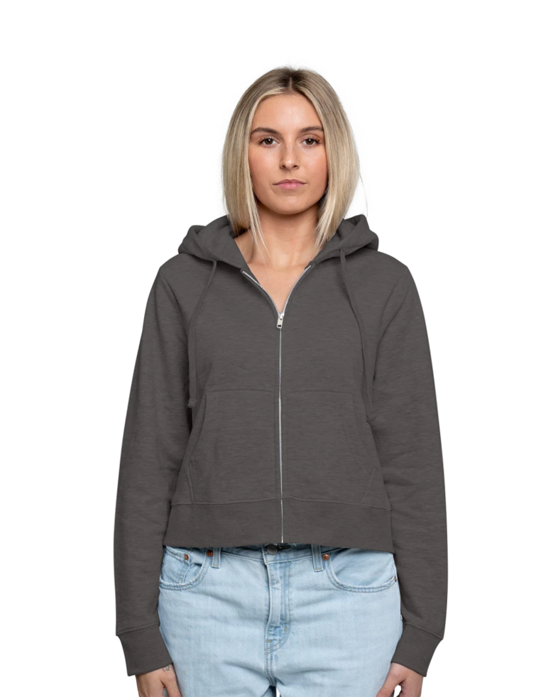 Image of a model wearing a DT6103 District® Women’s V.I.T.™ Fleece Full-Zip Hoodie