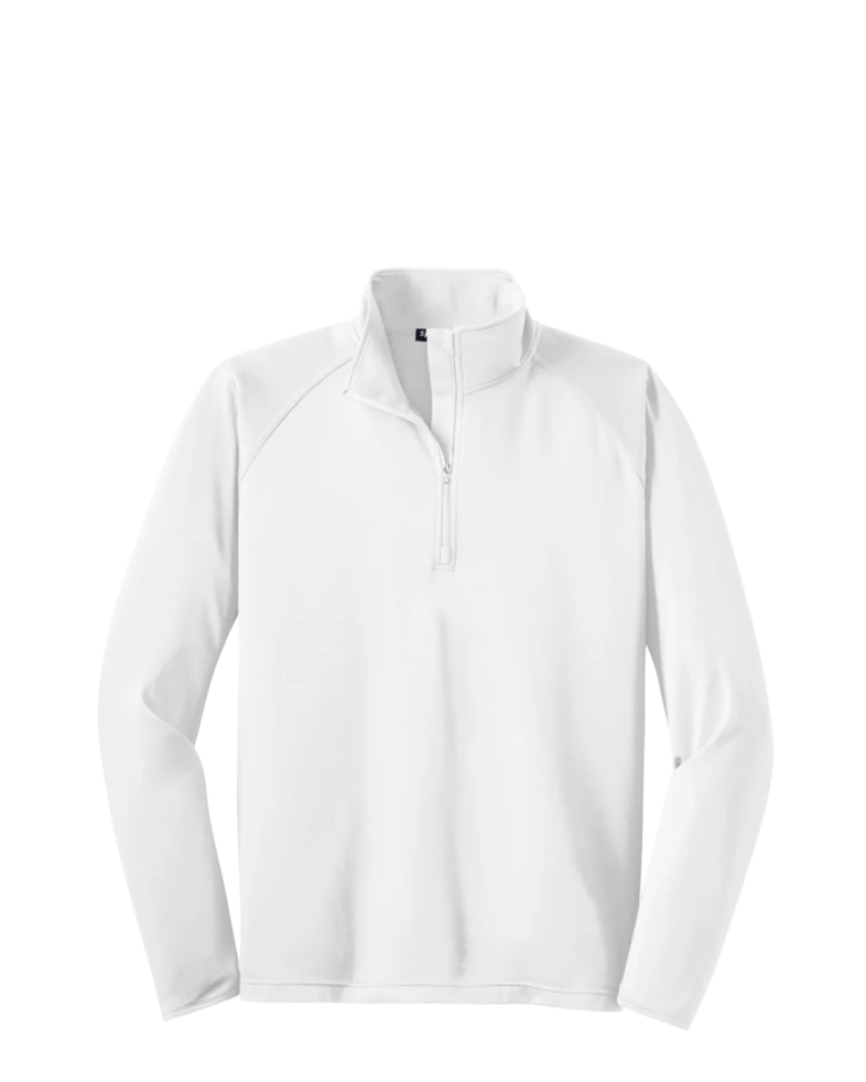 Image of a model wearing a ST850 Sport-Tek Sport-Wick Stretch 1/2-Zip Pullover