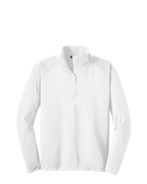 Image of a model wearing ST850 Sport-Tek Sport-Wick Stretch 1/2-Zip Pullover
