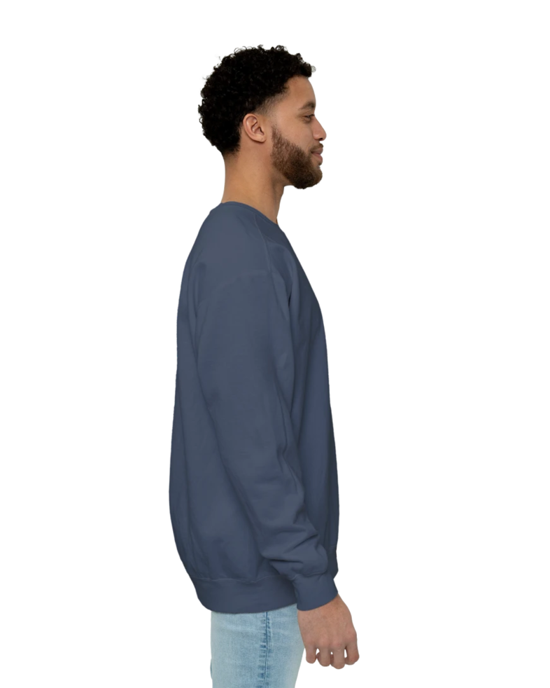 Image of a model wearing a CC1566 Comfort Colors Crewneck Sweatshirt