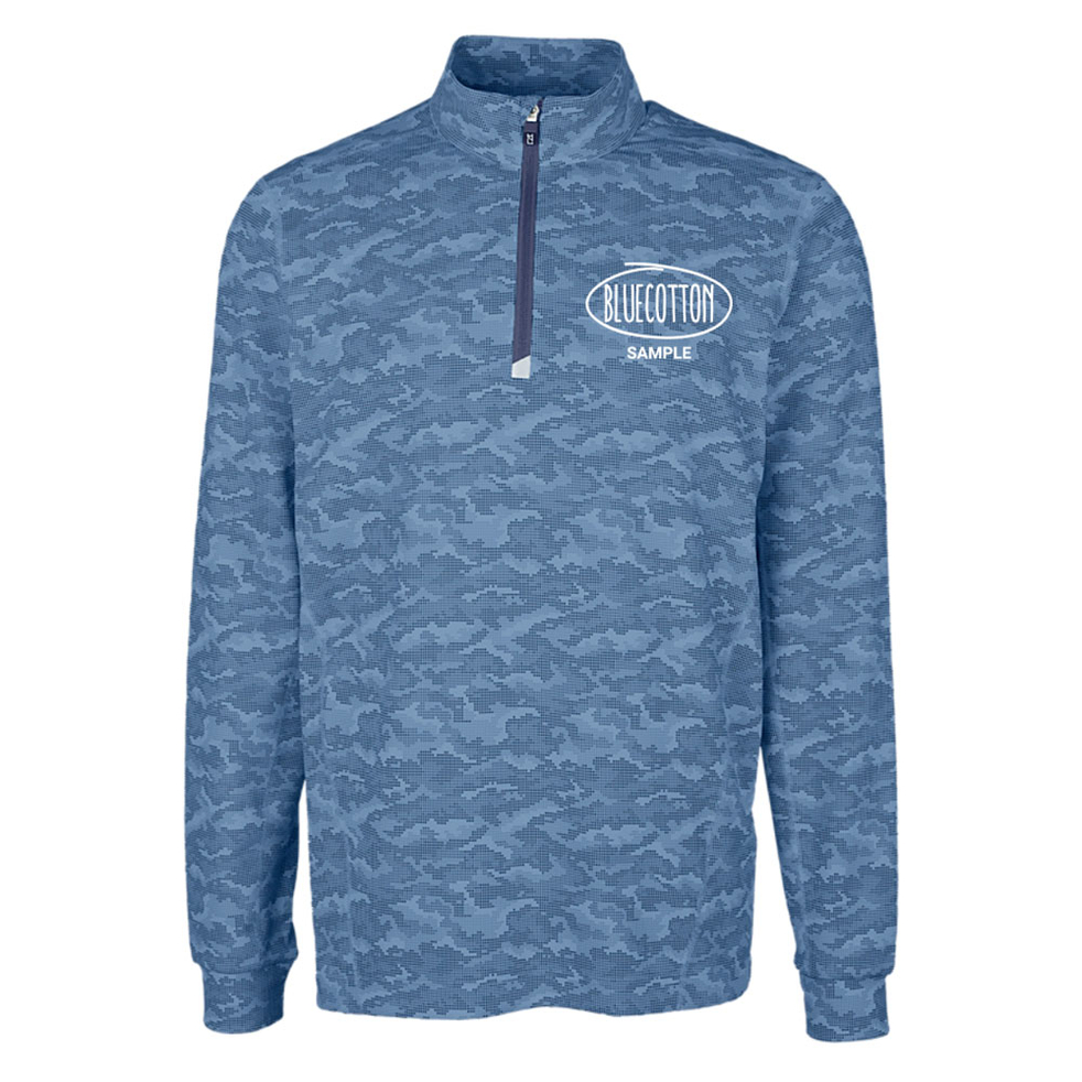 Image of MCK01081 Cutter & Buck Traverse Camo Print Stretch Quarter Zip Men's Pullover