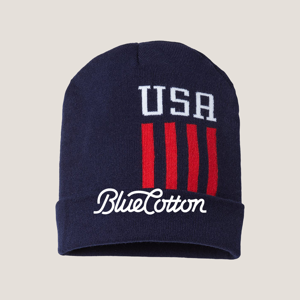 Image of RK12 CAP AMERICA USA-Made Patriotic Cuffed Beanie