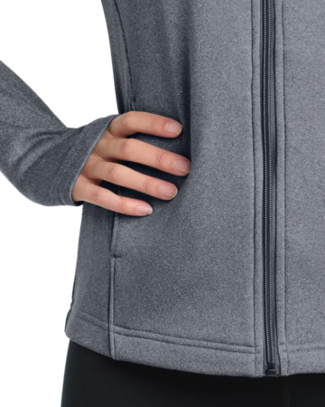 Closeup of a L248 Sport-Tek Ladies Tech Fleece Full-Zip Hooded Jacket
