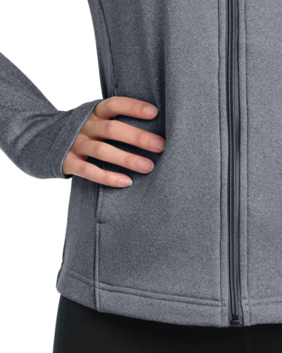 Closeup of a L248 Sport-Tek Ladies Tech Fleece Full-Zip Hooded Jacket