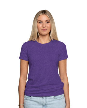 Model wearing a 6710 Next Level Ladies Tri-Blend Crew