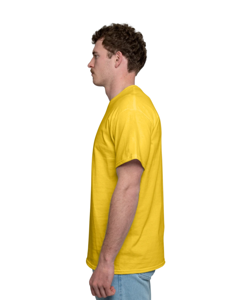 Image of a model wearing a 8000 Gildan DryBlend 50/50 Tee