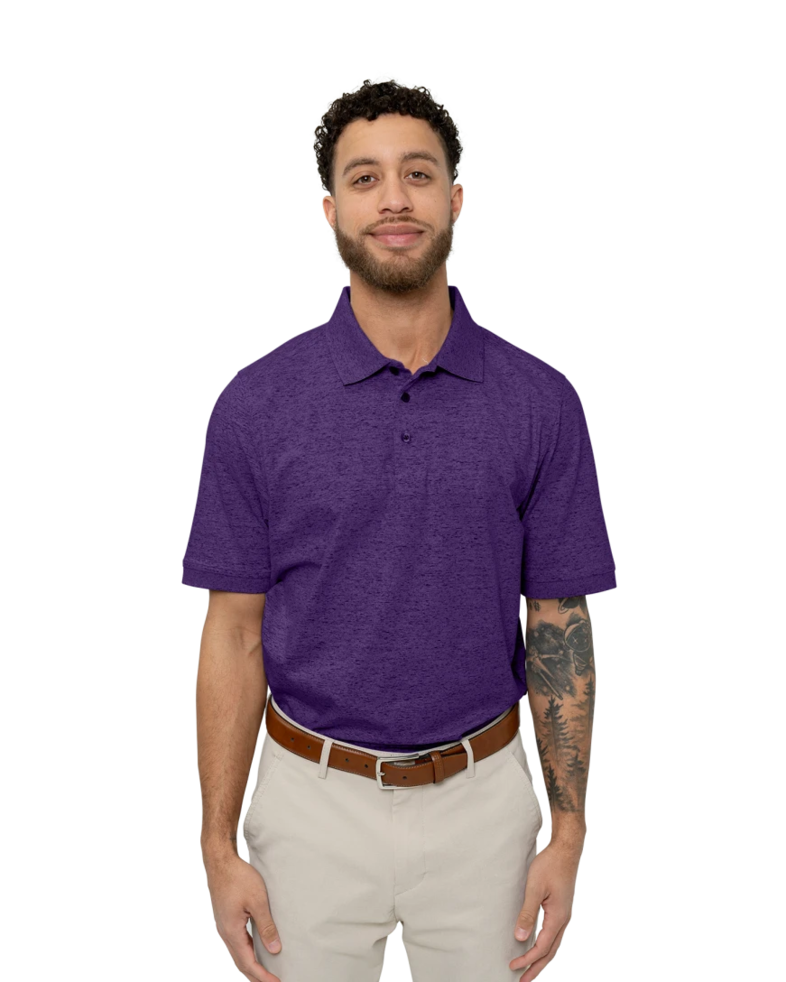 Image of a model wearing a MCK00117 Cutter & Buck Men's Advantage Tri-Blend Space Dye Polo