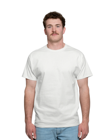 Model wearing a 5250 Hanes Authentic Tagless Tee