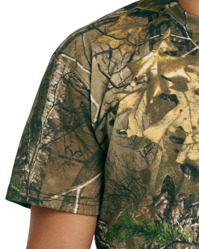 Closeup of a NP0021R Russell Outdoors Realtree Explorer 100% Cotton T-Shirt