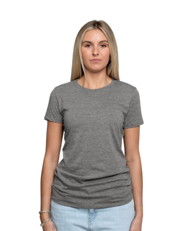 Model wearing a AL2008 Allmade® Women’s Tri-Blend Tee