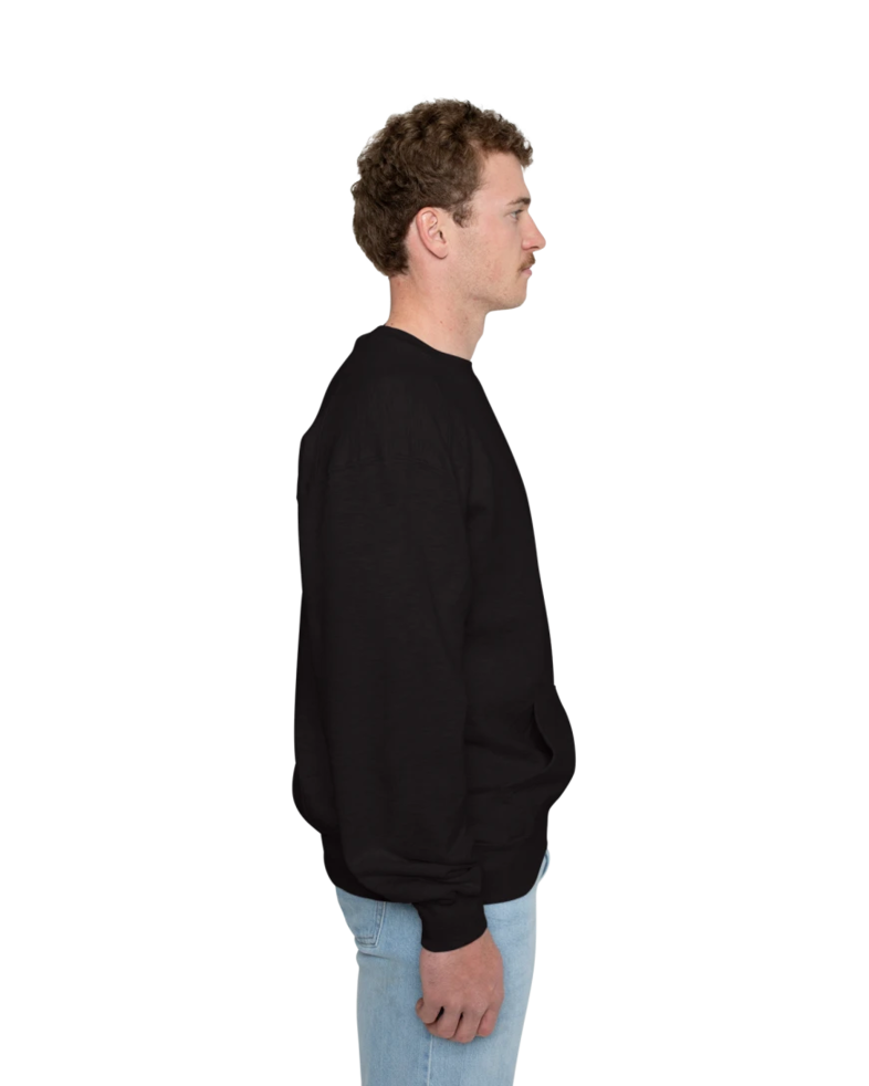 Image of a model wearing a 1252 Badger Pocket Crew Sweatshirt