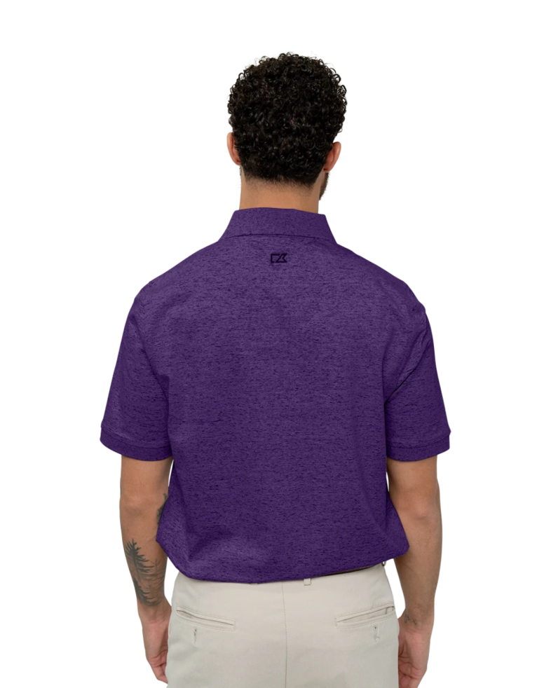Image of a model wearing a MCK00117 Cutter & Buck Men's Advantage Tri-Blend Space Dye Polo