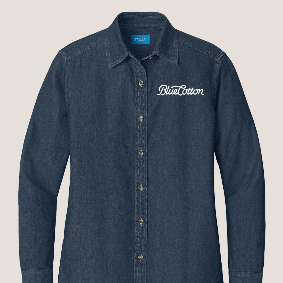 Image of LSP10 Port & Company Ladies Long Sleeve Value Denim