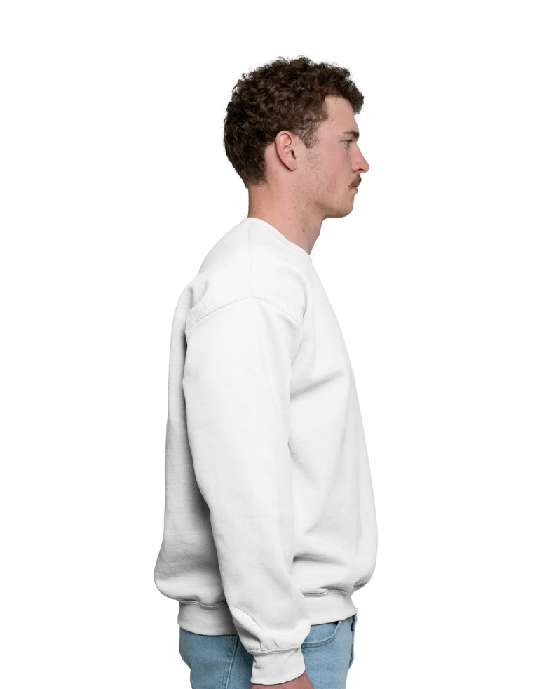 Image of a model wearing a 18000 Gildan Crewneck Sweatshirt