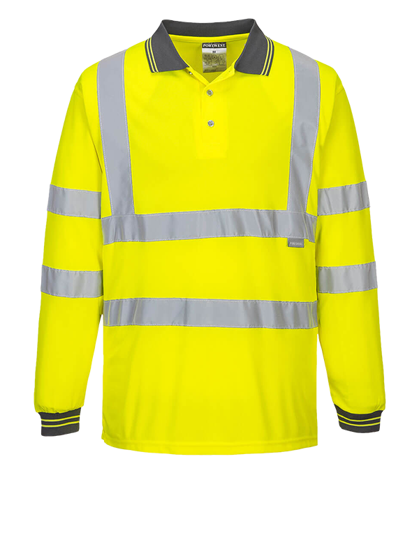 S277 Portwest Hi-Vis Long Sleeve Polo Shirt