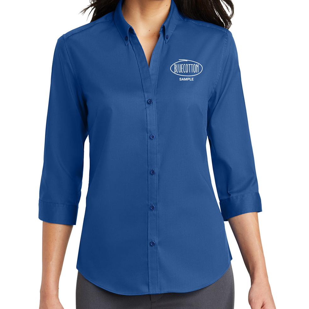 Image of L665 Port Authority Ladies 3/4 Sleeve SuperPro Twill Shirt