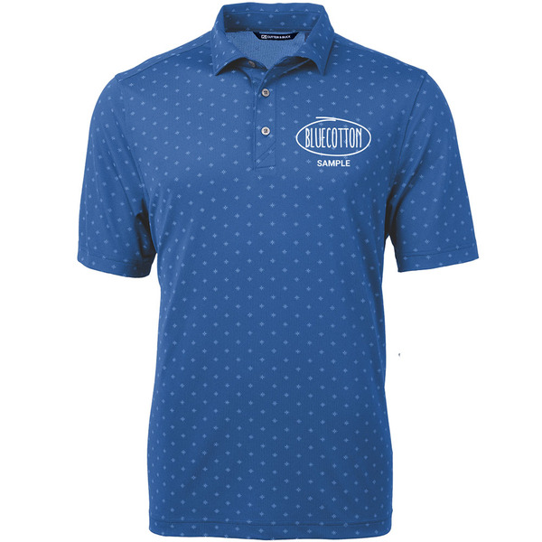 MCK01170 Cutter & Buck Virtue Eco Pique Tile Print Recycled Mens Polo