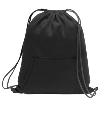 Model wearing a BG614 Port & Company Core Fleece Sweatshirt Cinch Pack