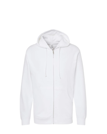 Model wearing a SS4500Z Independent Trading Co. Midweight Full-Zip Hooded Sweatshirt